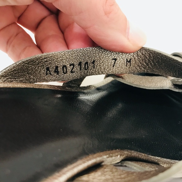 STUART WEITZMAN {7} Sandal Mule Slide-On Heel Metallic Basket Weave Stud… - Picture 5 of 9